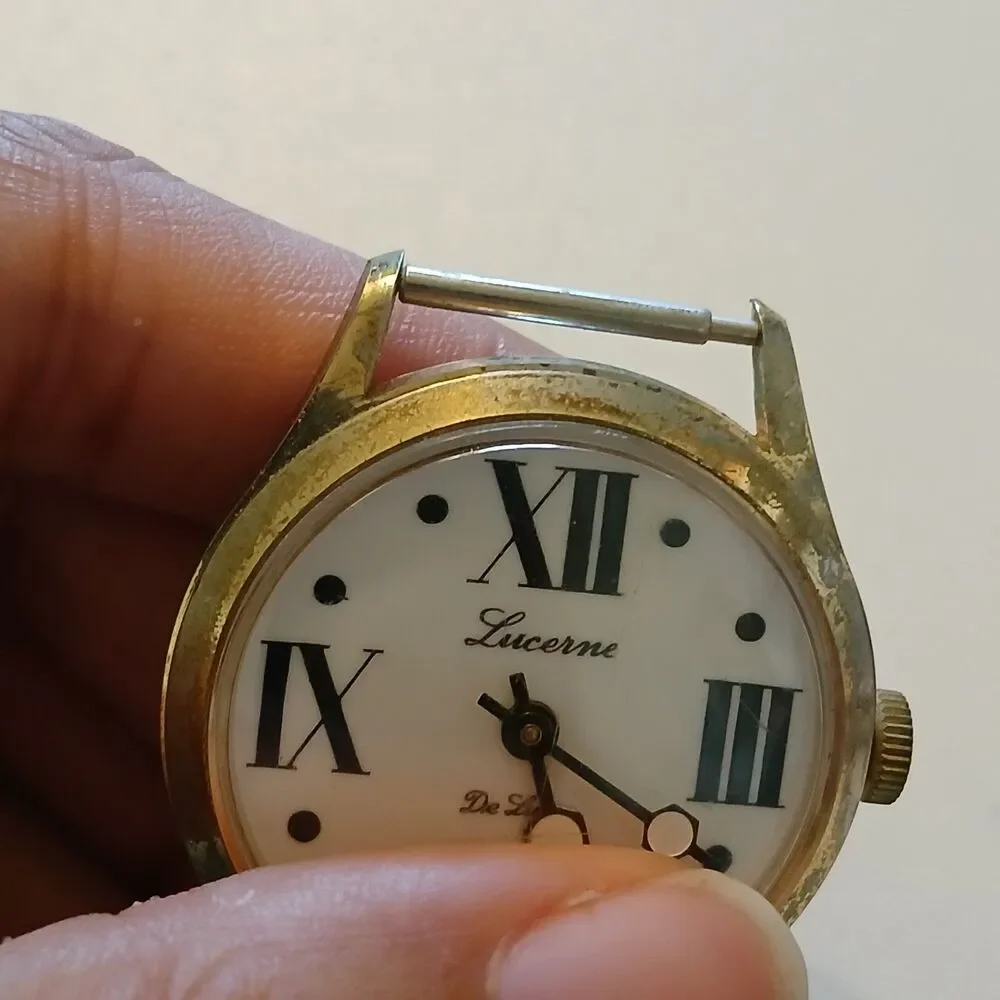 Vintage 1970s Lucerne De Luxe Swiss Made Manual Wind Men's Watch 36mm Mechanical
